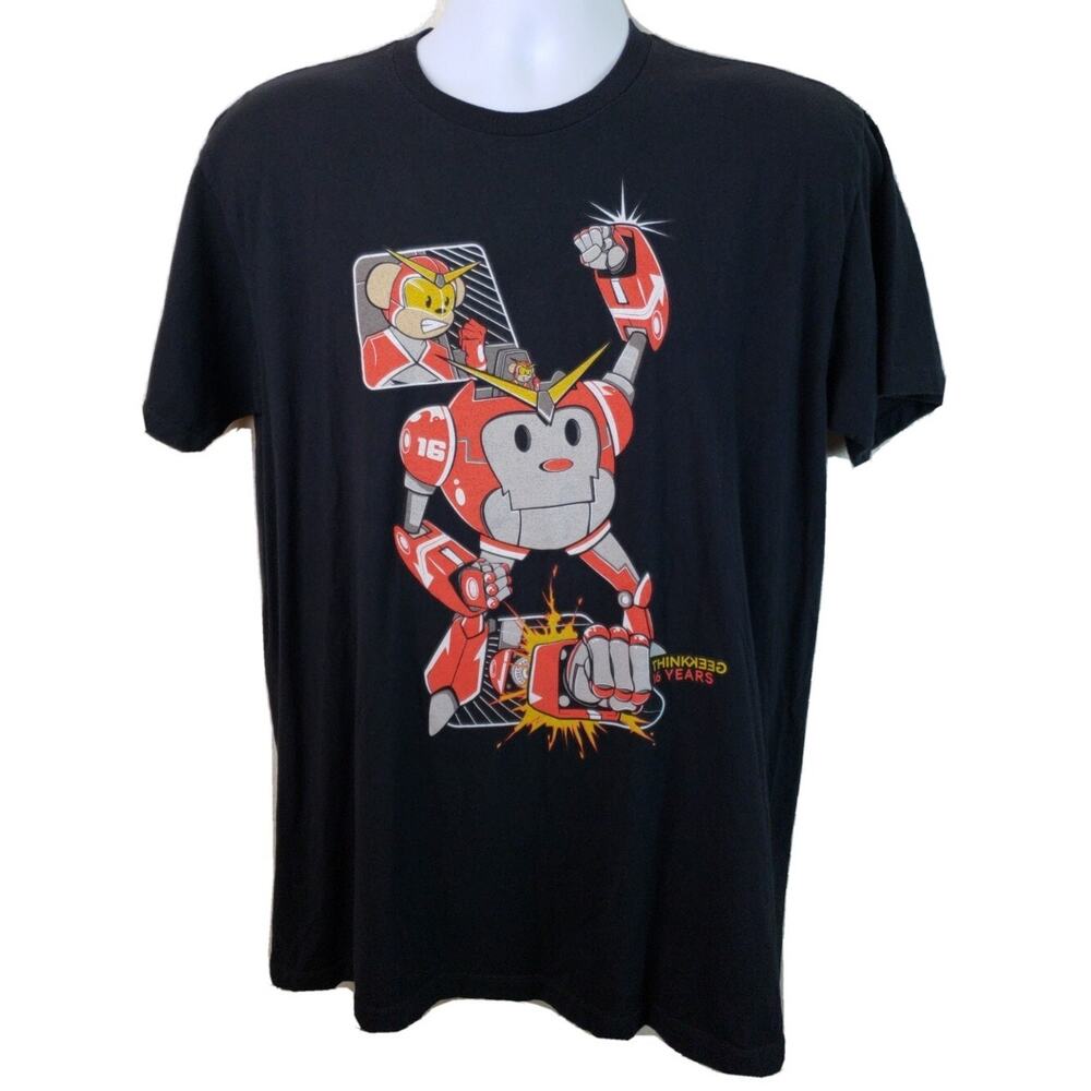 Official ThinkGeek Mouse in Mech 16 years Black Tshirt Size Large